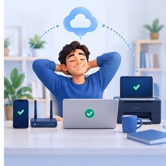 Person relaxed and confident — personal IT partner always there